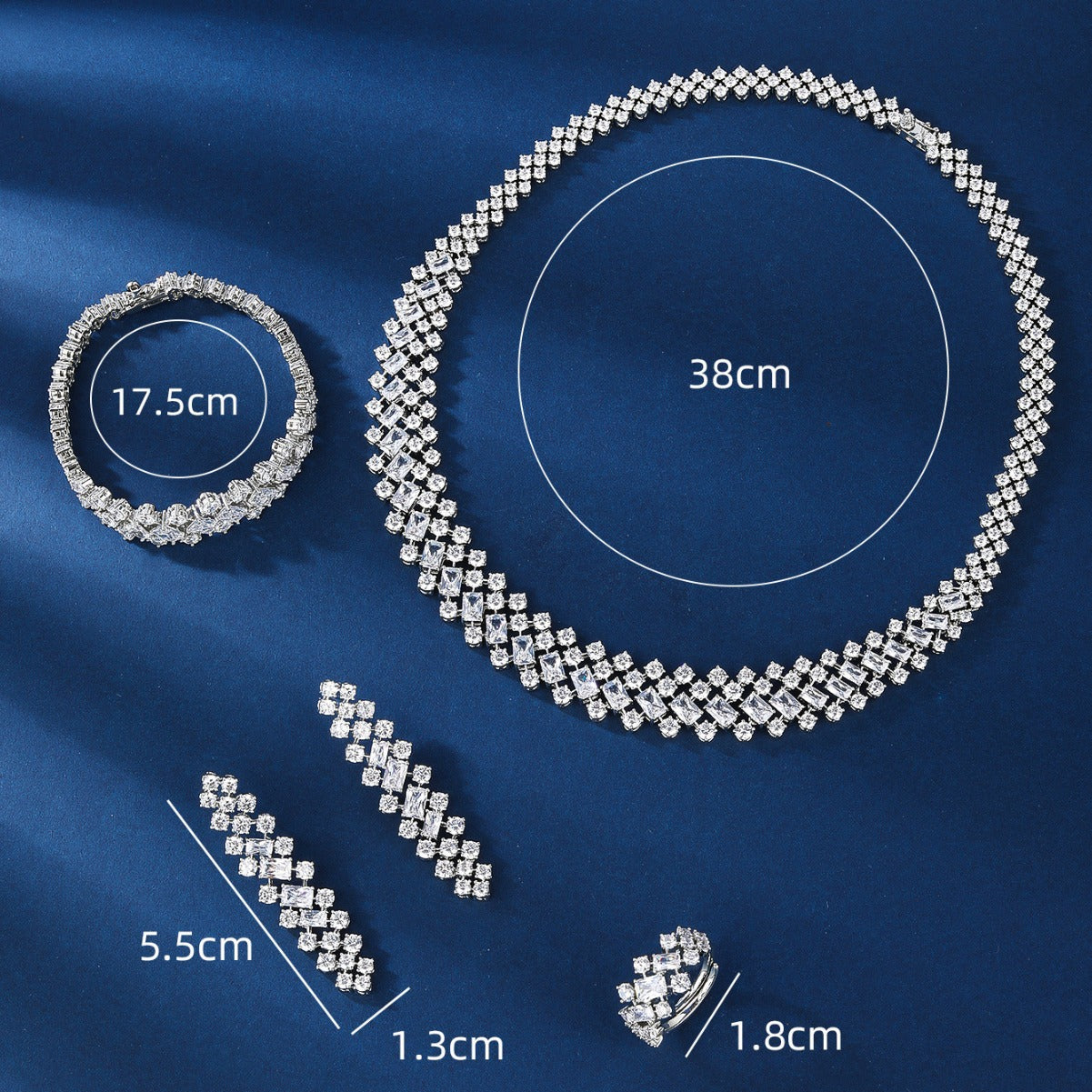 BrideTalk Fashionable dazzling diamond high-end zircon necklace set