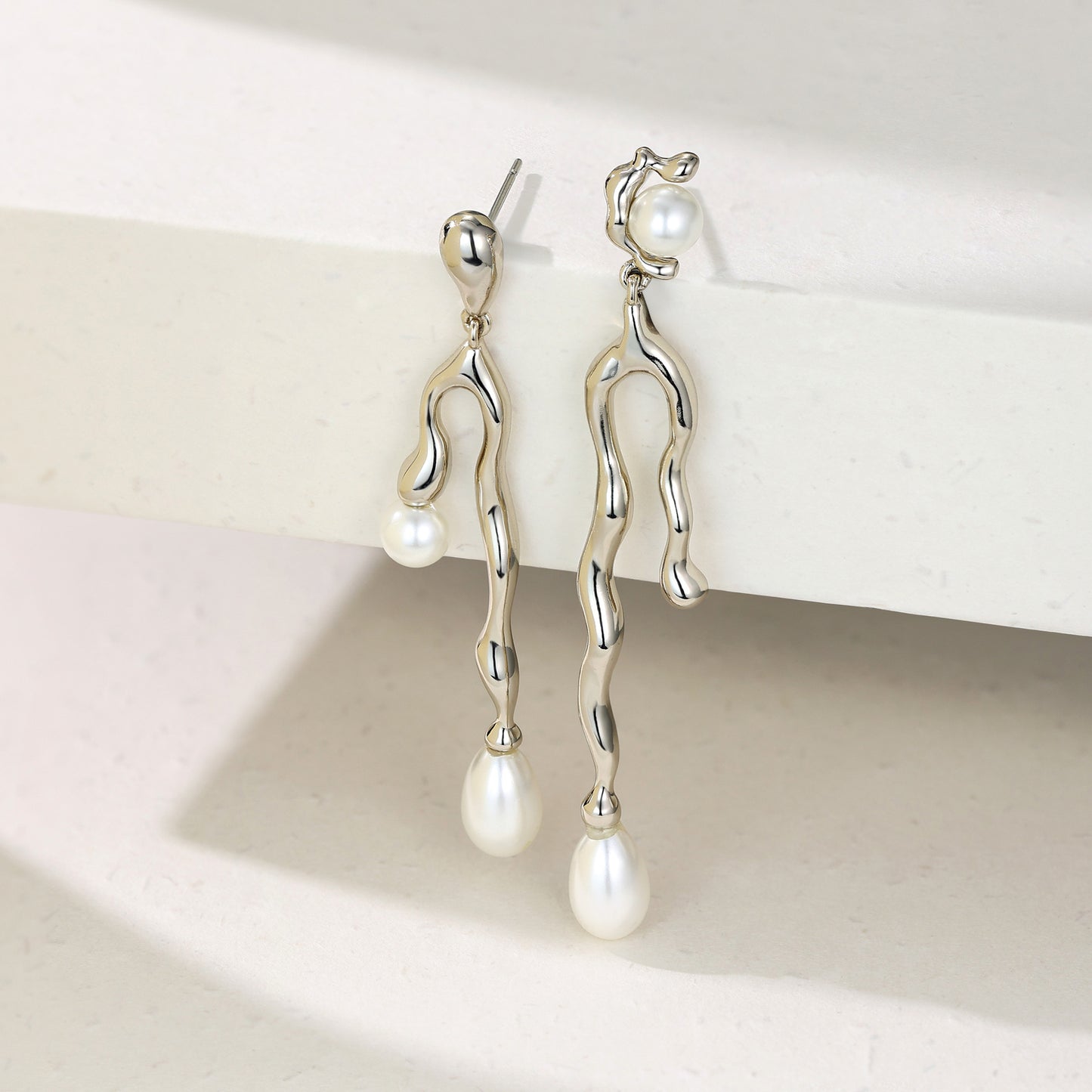 French designer irregular branch earrings