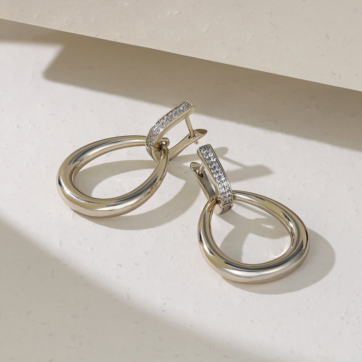 German designer simple cold style double hoop earrings