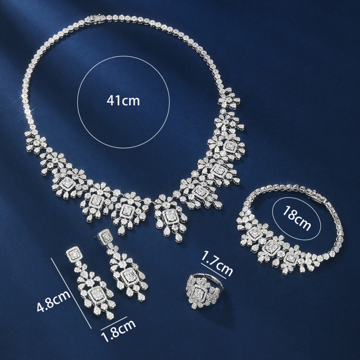 BrideTalk Luxurious zircon diamond necklace set