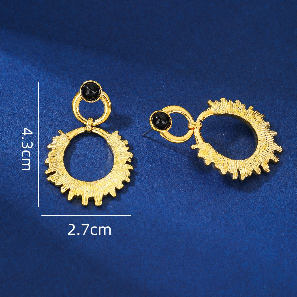 BrideTalk European and American personalized hollow large circle gold-plated earrings