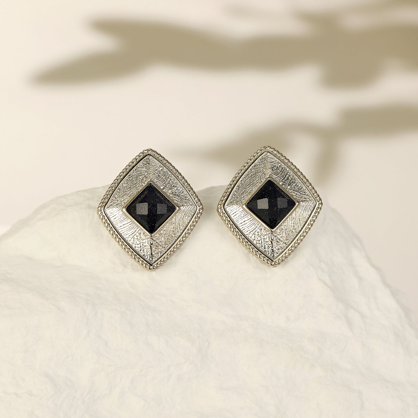 Stylish Geometric Square Coffee Gold Earrings