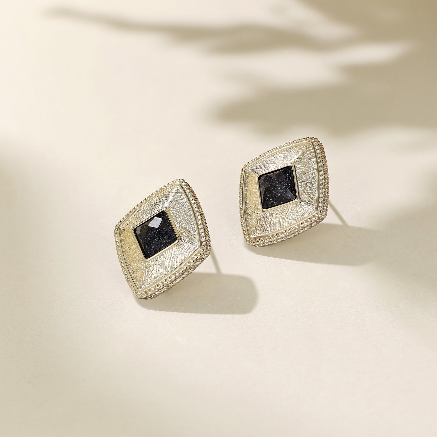 Stylish Geometric Square Coffee Gold Earrings