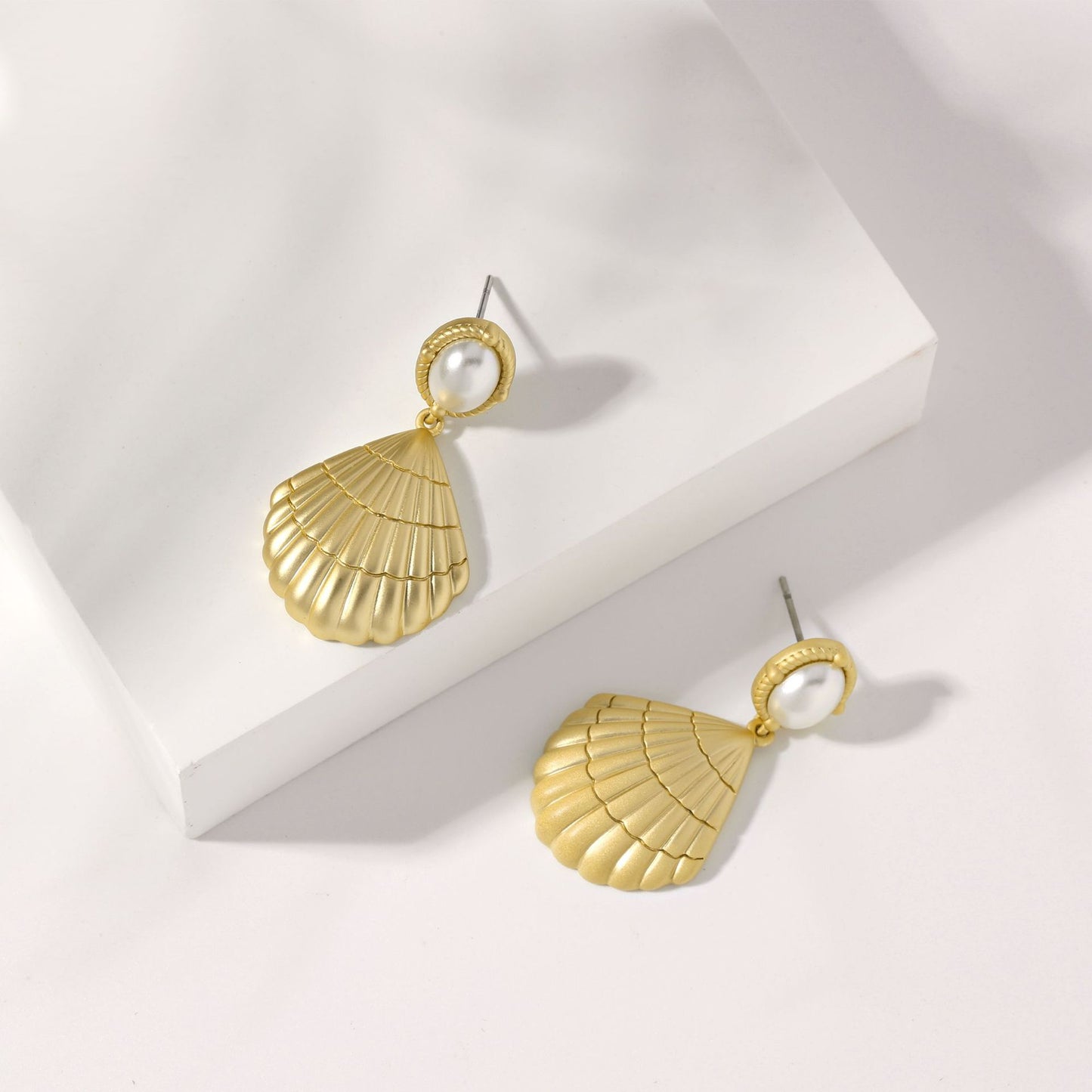 Swiss Designer Shell Pearl Earrings