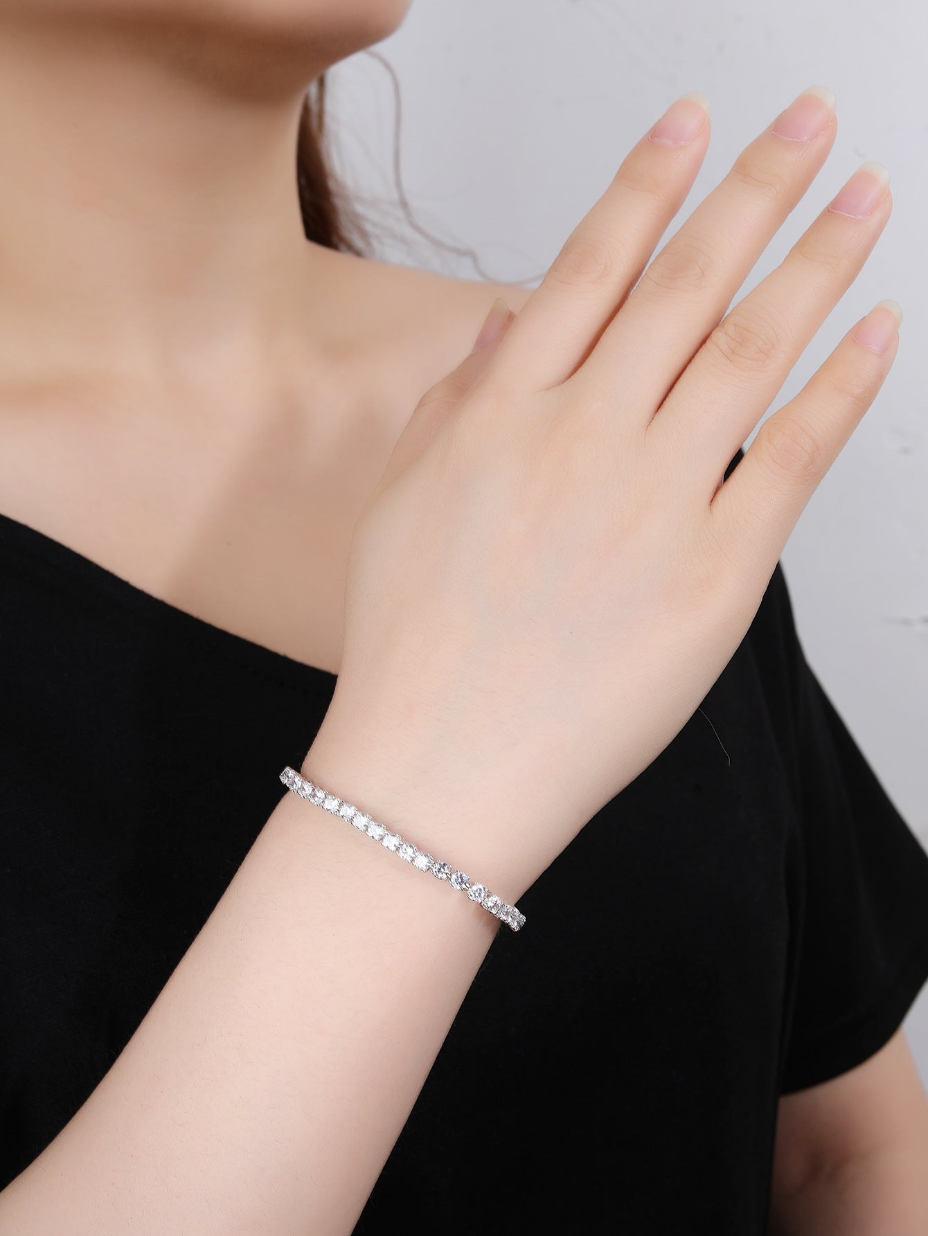 BrideTalk Brilliant zircon slim bracelet