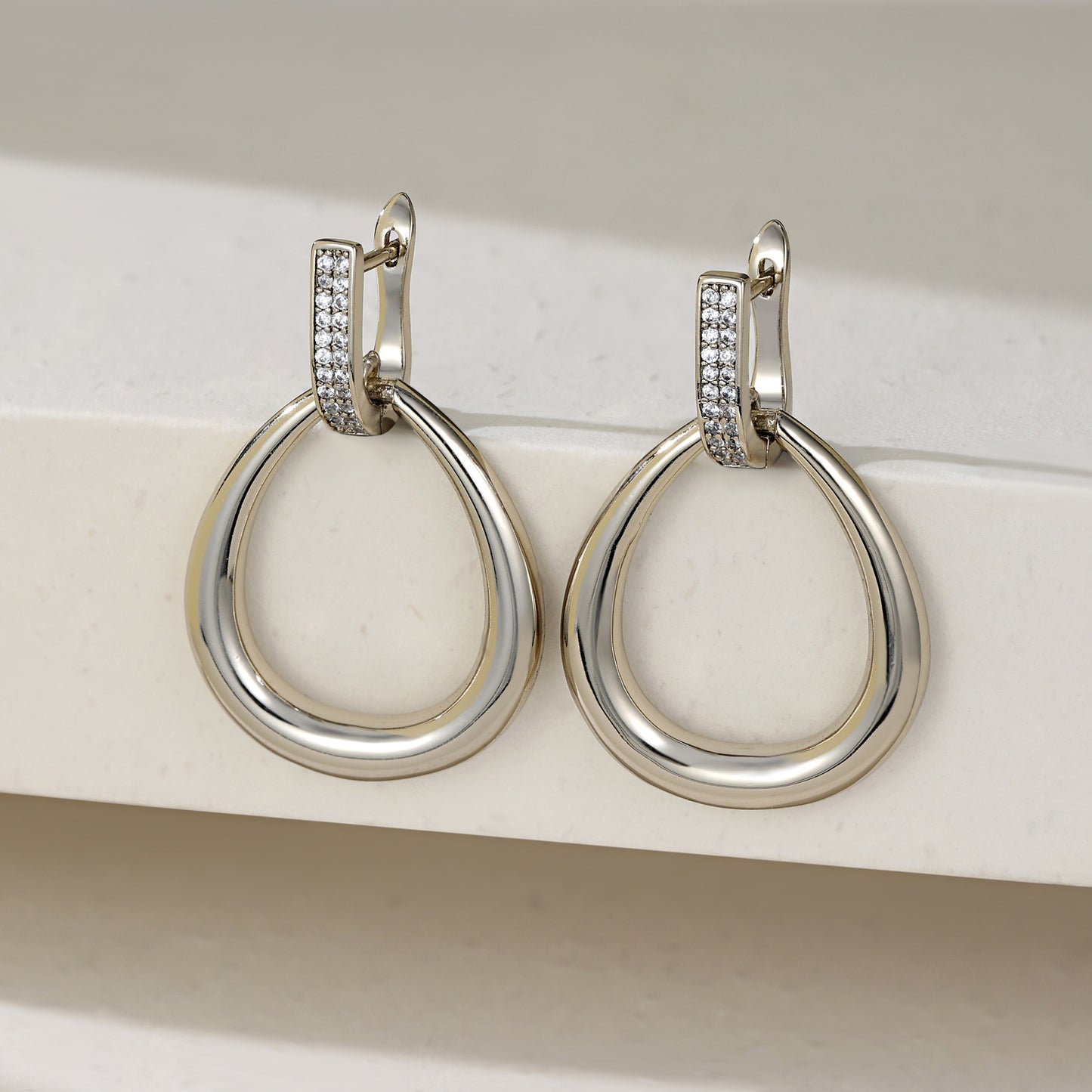 German designer simple cold style double hoop earrings