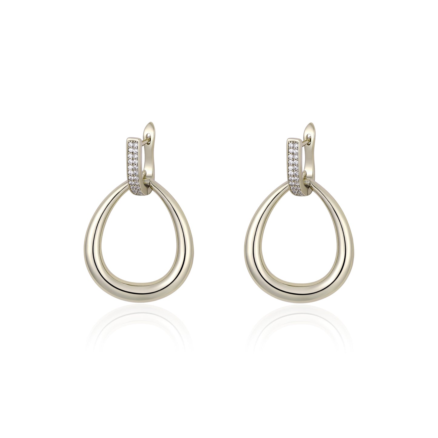 German designer simple cold style double hoop earrings