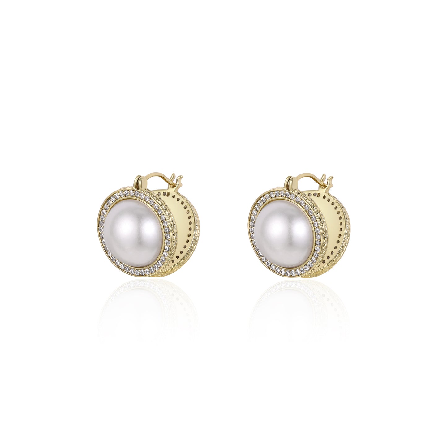 Italian designer double-sided mother-of-pearl earrings