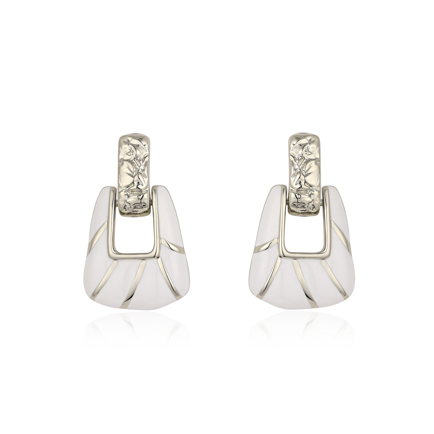 French designer pleated metallic earrings