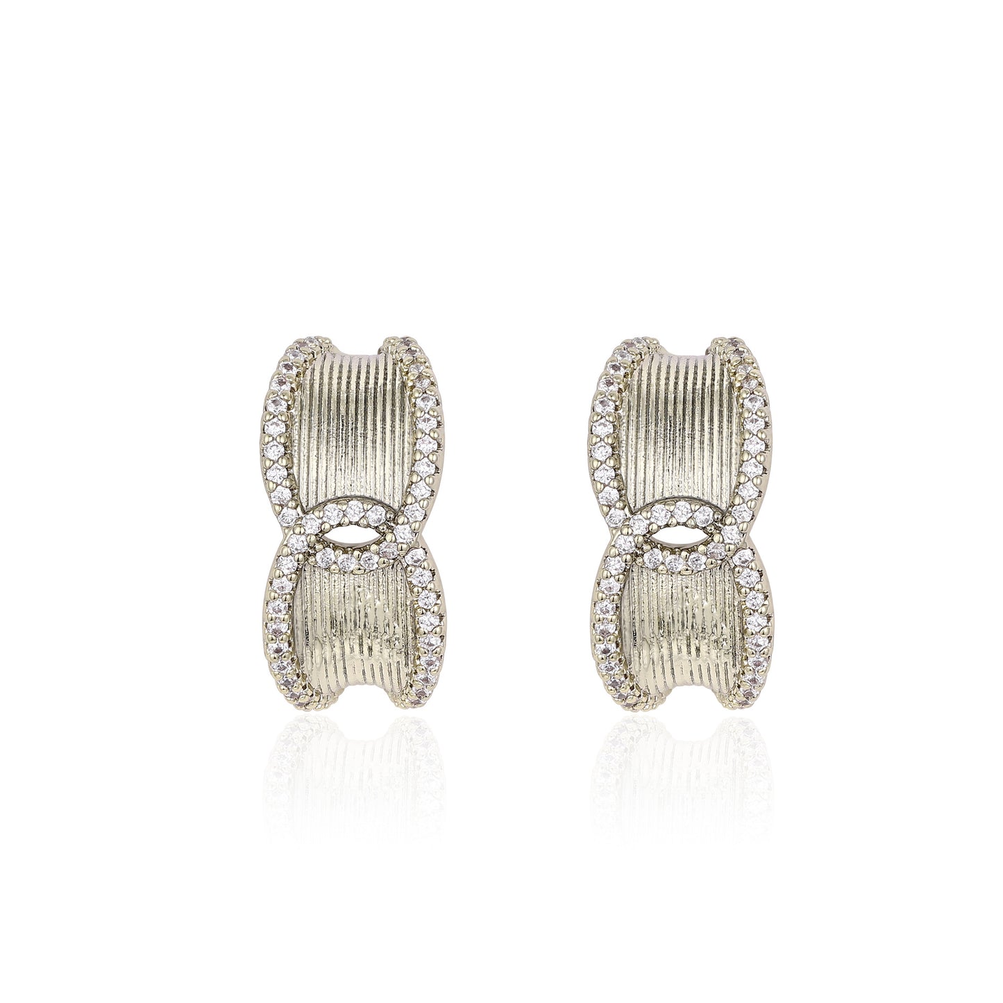 French retro textured geometric earrings