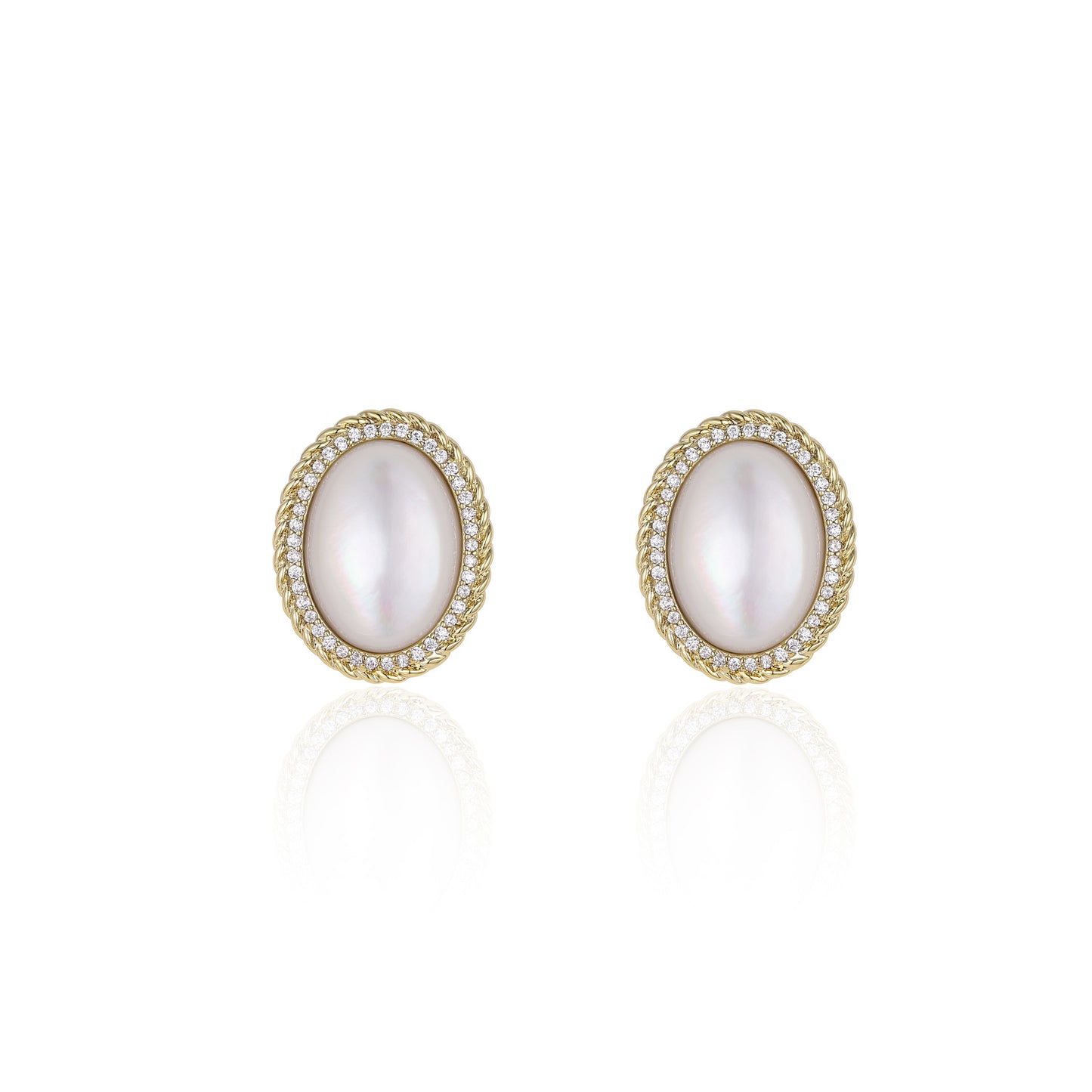 Italian designer mother-of-pearl earrings