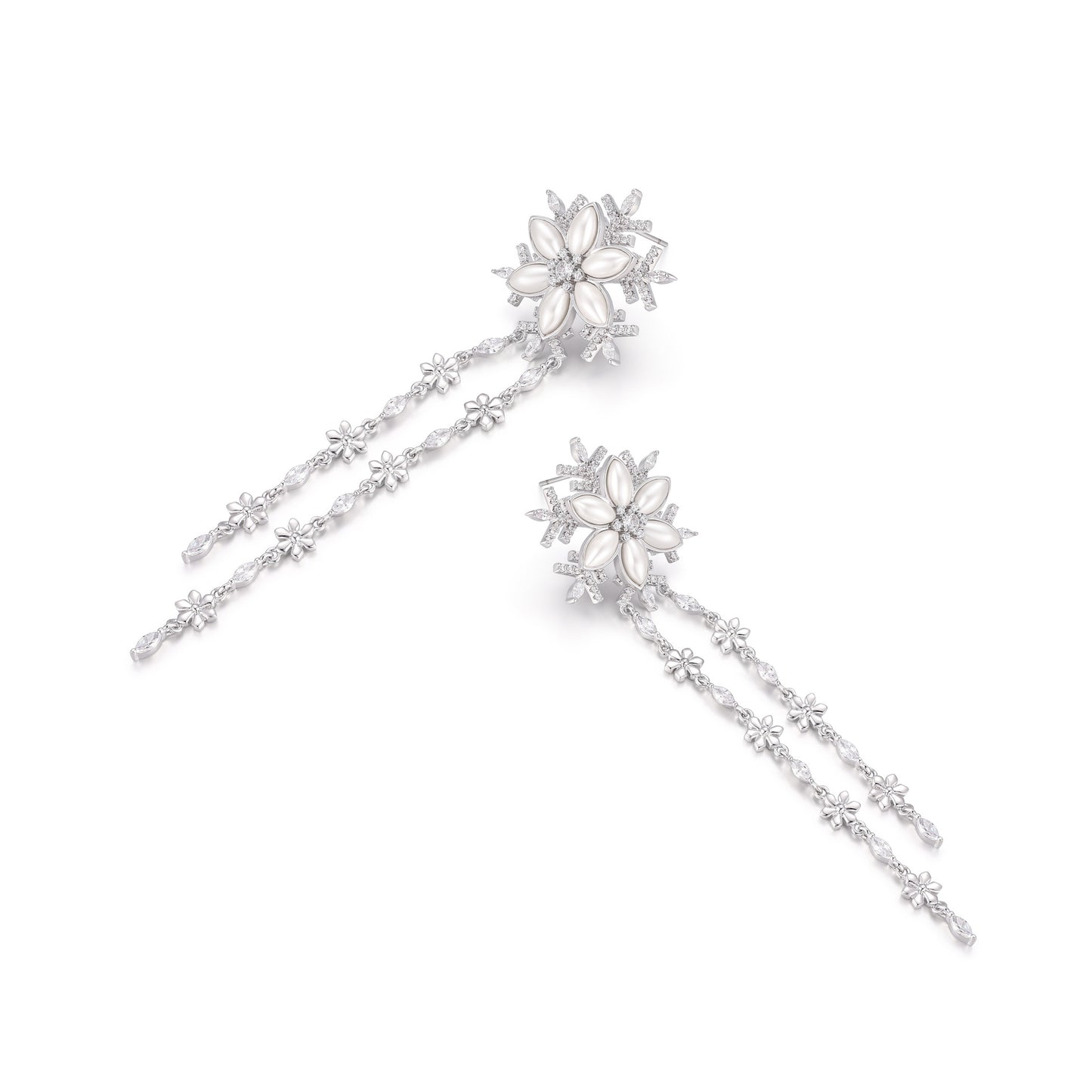 French designer's original snowflake series tassel earrings