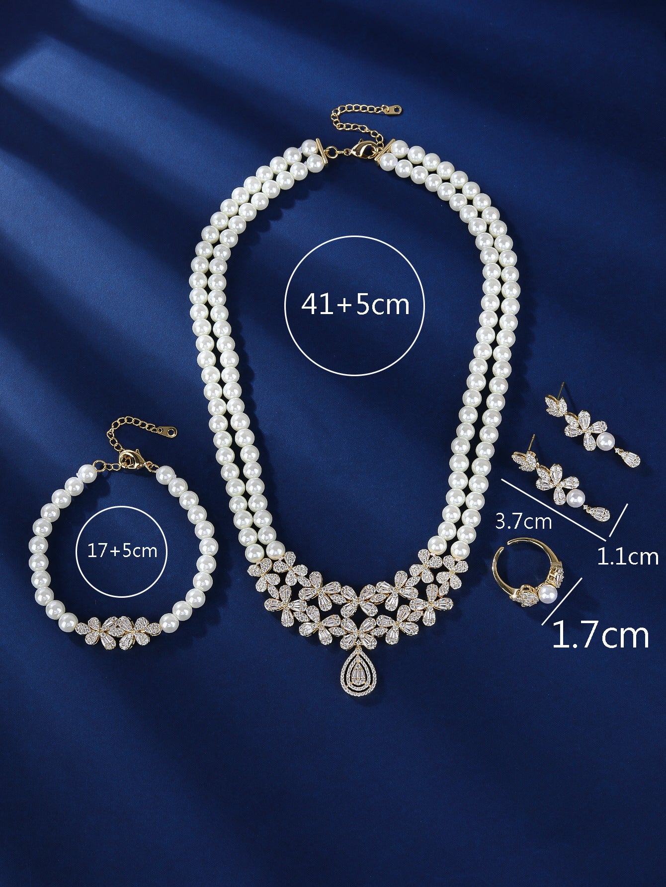 BrideTalk Exquisite vintage double pearl necklace elegant set